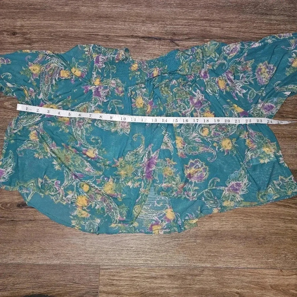 Free People Up For Anything Floral Sheer Top SZ S Boho,Whimsy - Picture 6 of 10